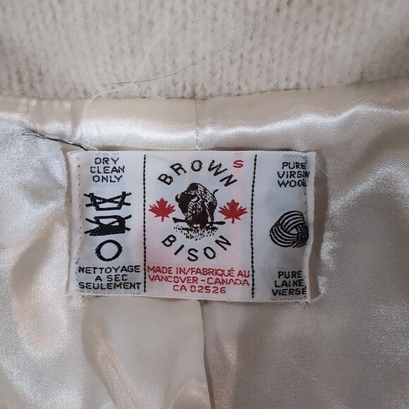 Brown Bison Dog Sled Igloos Pure New Wool Zip Sweater Collar Knit S Small Cream - Picture 6 of 13